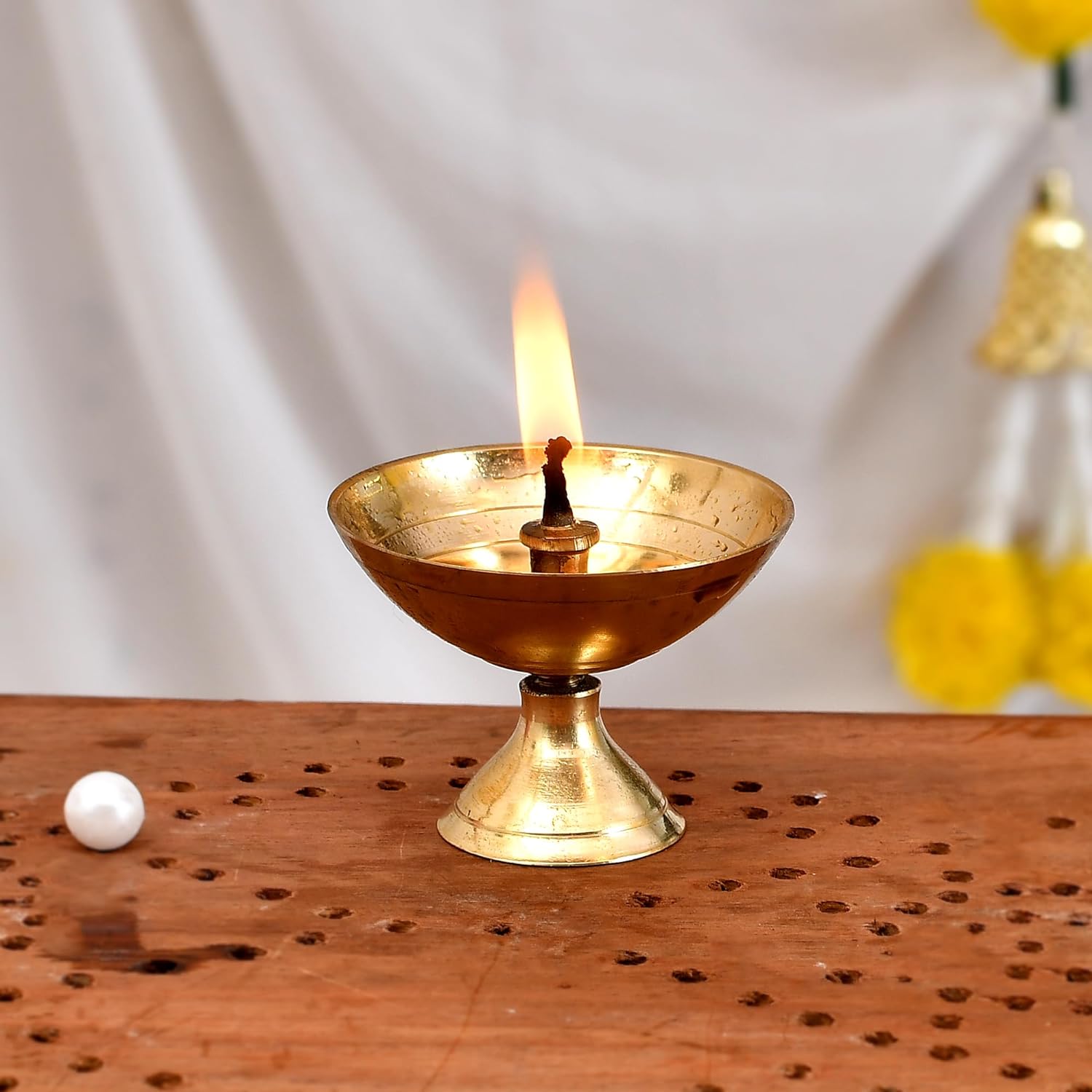 Brass Diya Diwali Decoration Items for Home décor Gift Deepak Oil Lamp for Diwali Decoration Item, Daily Puja & Other Religious Rituals | Home Décor | Deepak for Home, Office & Temples | Festive Gifts