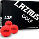 LAZRUS GOLF 2024 – Premium 3-Piece Urethane Matte Red Golf Balls for Maximum Distance & Green Control, High-Performance Colored Golf Balls for Men & Women, Enhanced Visibility