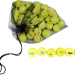 48-Pack Clean Green Recycled Yellow Golf Balls – Neon Colored – Used Good Condition – includes Mesh Carry Bag – Cheap Golf Balls for Men and Women