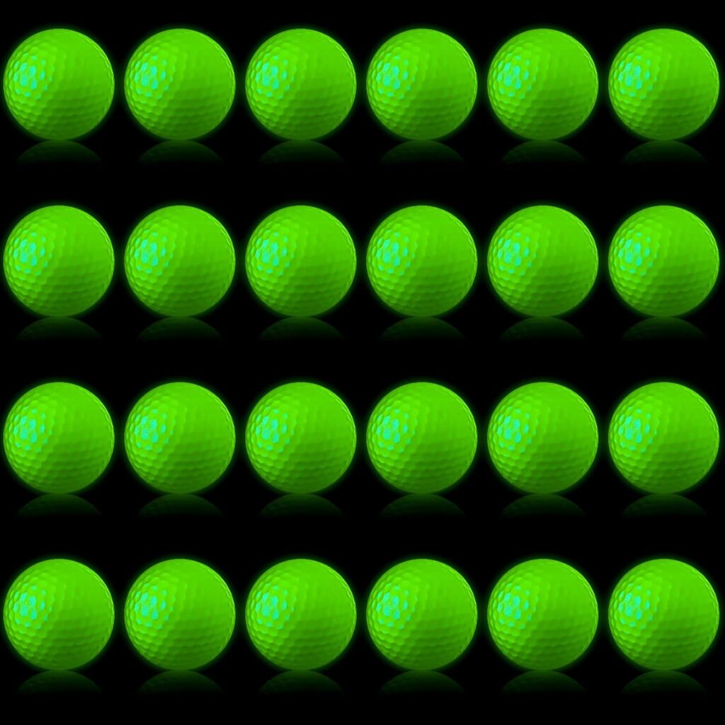 Deekin Glow in The Dark Golf Balls Fluorescent Glow Golf Balls Light up Golf Balls Long Lasting Bright Luminous Balls for Men Women Father Night Golf Gift