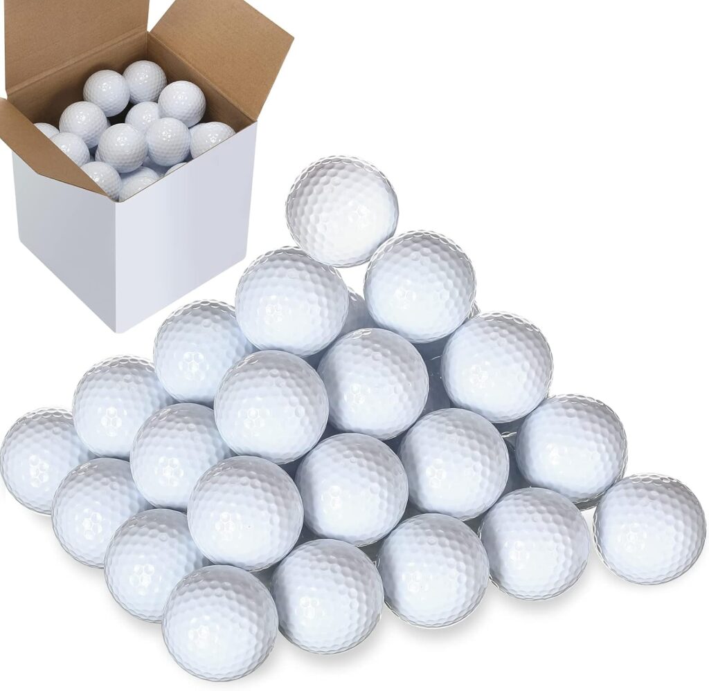 Jerify 50 Pcs Practice Golf Balls Bulk 45g Solid Rubber Golf Training Balls High Bounce Performance for Hit Away Swing Driving Range Indoor Outdoor Training(White)