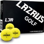 LAZRUS GOLF 2024 Premium 3-Piece Urethane Golf Balls – Long Distance, Enhanced Green Control, Performance & Accuracy, High Visibility Yellow, for Men & Women, Golf Accessories