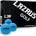 LAZRUS GOLF 2024 – Premium 3-Piece Urethane Matte Red Golf Balls for Maximum Distance & Green Control, High-Performance Colored Golf Balls for Men & Women (Matte Blue)